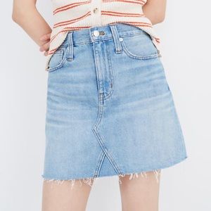 MADEWELL Denim Ragged A-Line Skirt